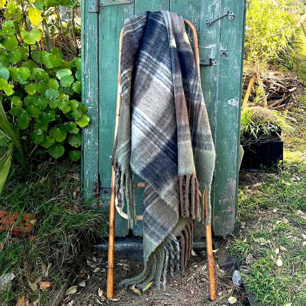 BLISS WOOL MOHAIR BLEND MULTI  OLIVE/INK/WALNUT/TAUPE