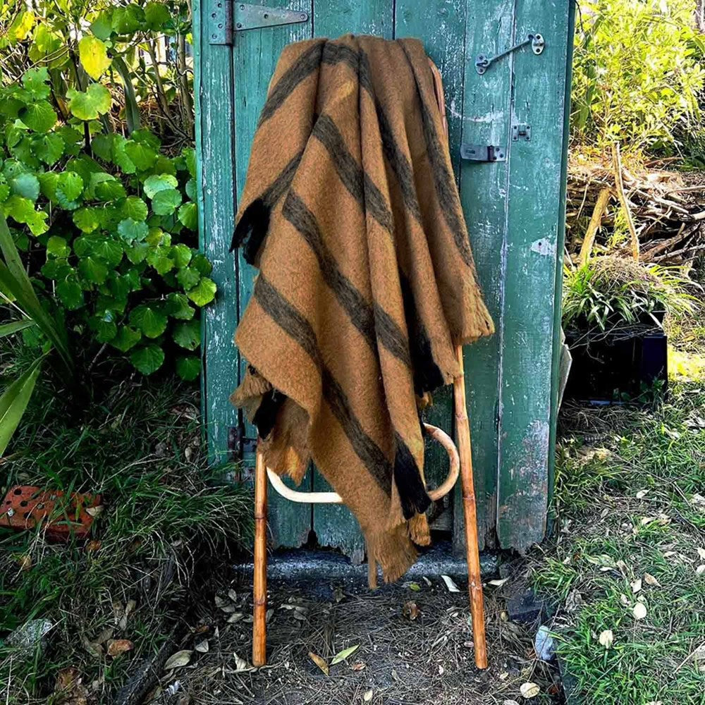 BLISS WOOL MOHAIR BLEND OCHRE/BLACK