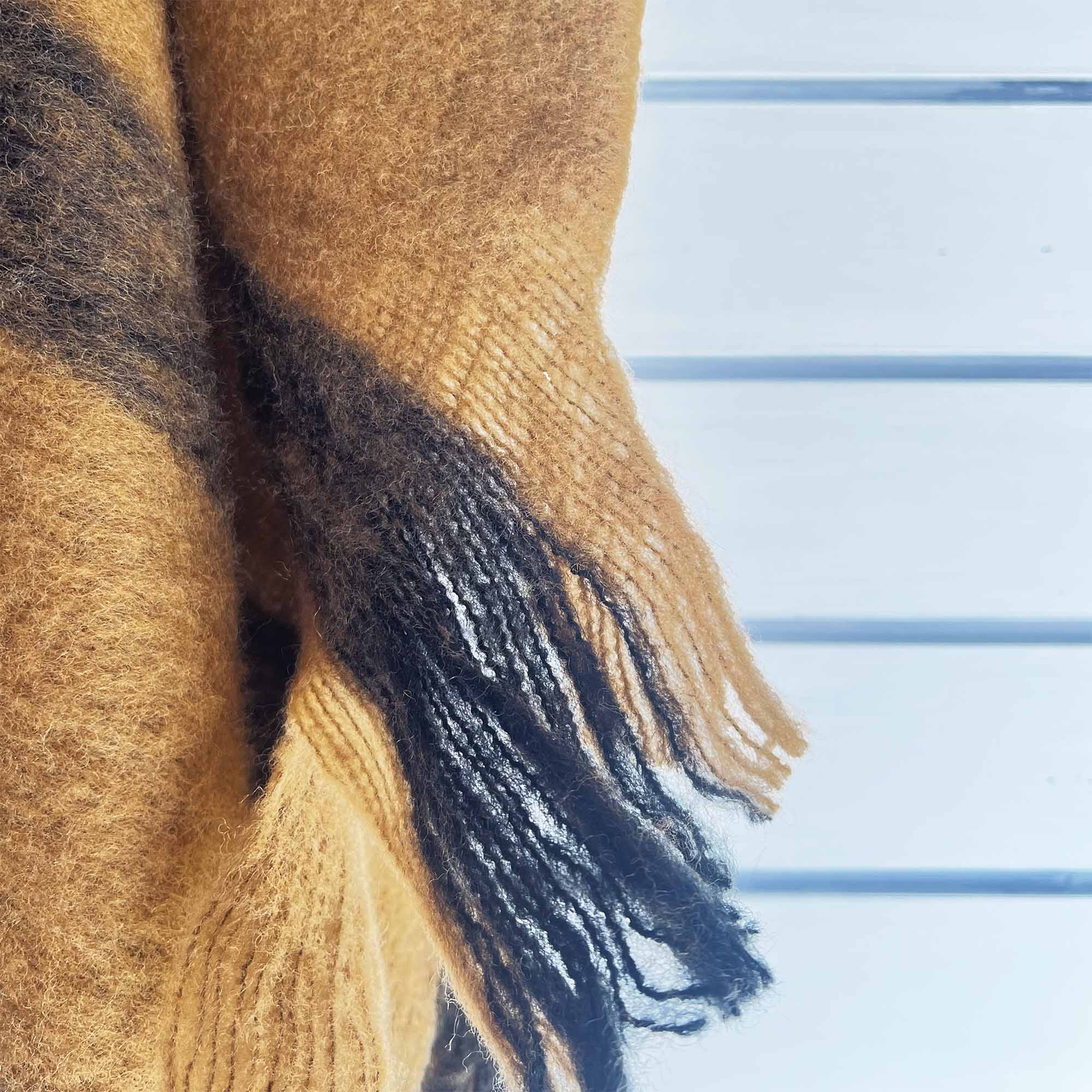 BLISS WOOL MOHAIR BLEND OCHRE/BLACK