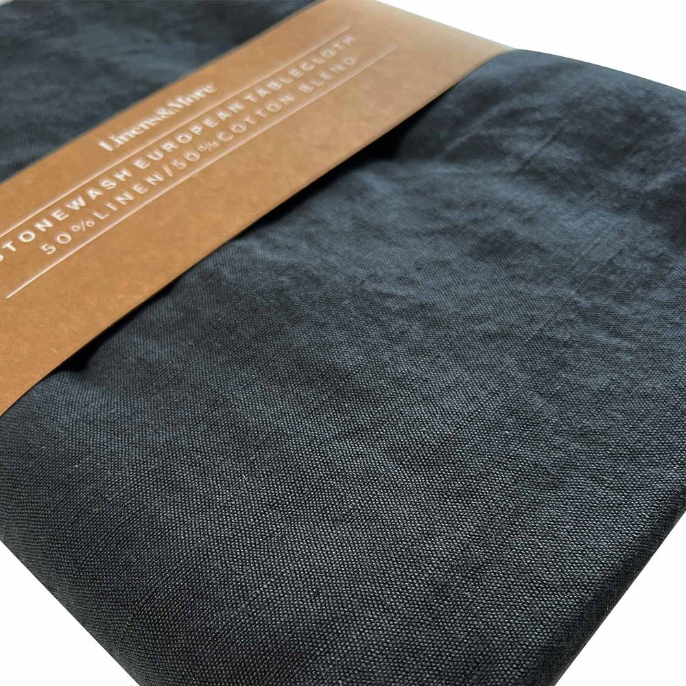 FORAGE TABLECLOTH  - LINEN COTTON BLEND 150 X 260cm CHARCOAL