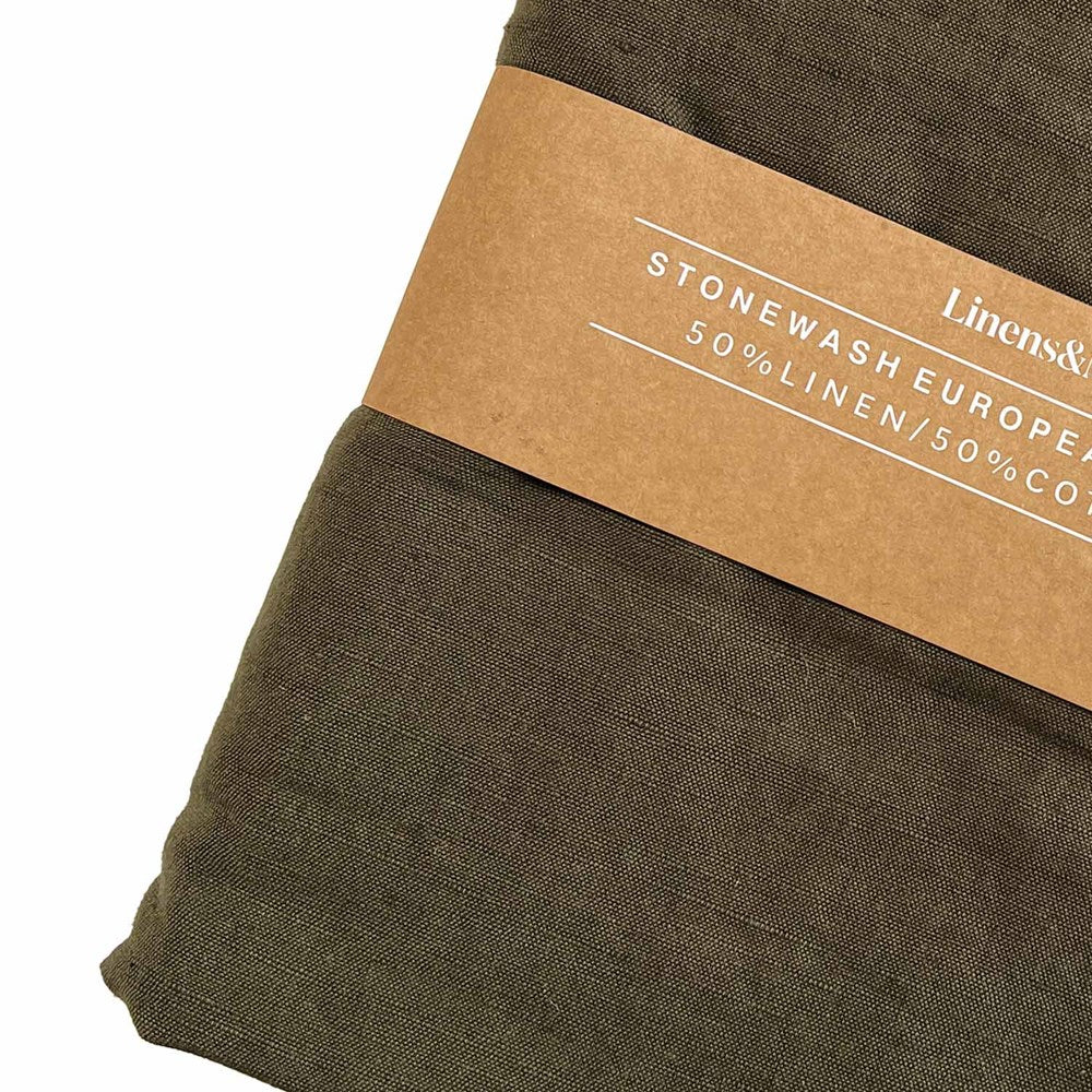 FORAGE TABLECLOTH  - LINEN COTTON BLEND 150 X 260cm OLIVE