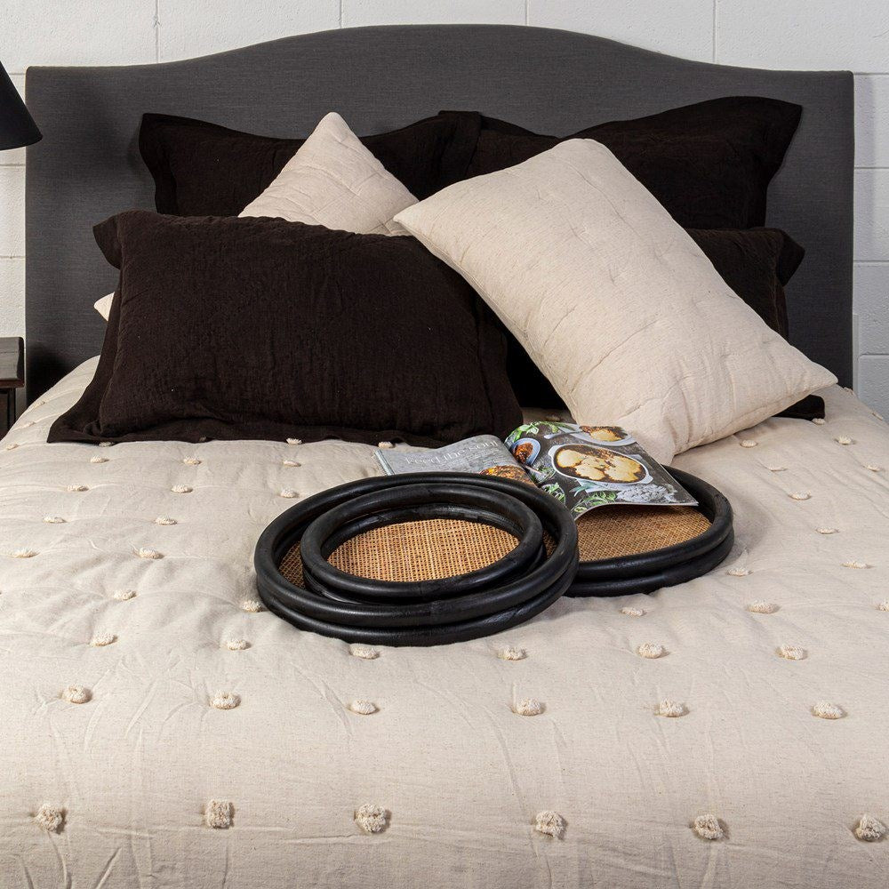 ASTRID QUILT LINEN POM POMS - KING