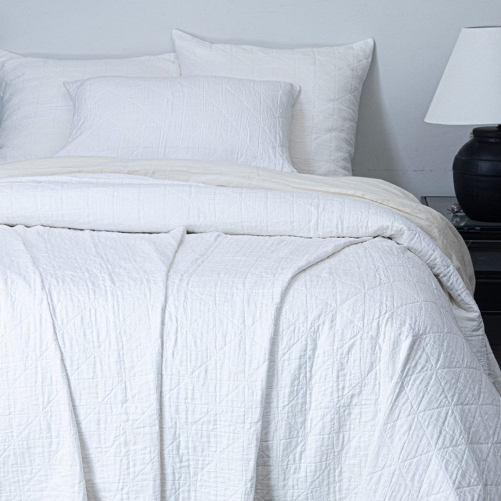 INDIANA QUILT IVORY - QUEEN