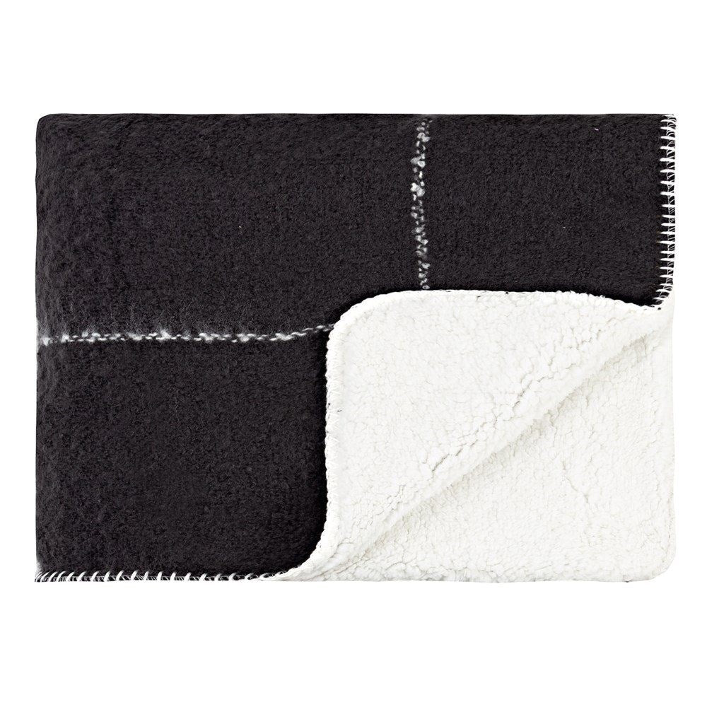 GRID SHERPA THROW - BLACK