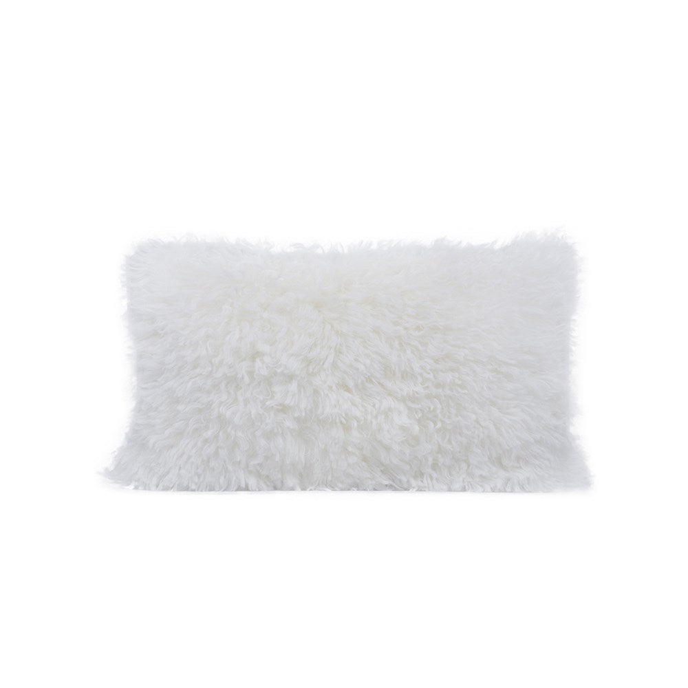ICELANDIC SHEEPSKIN CUSHION IVORY 30 X 50CM