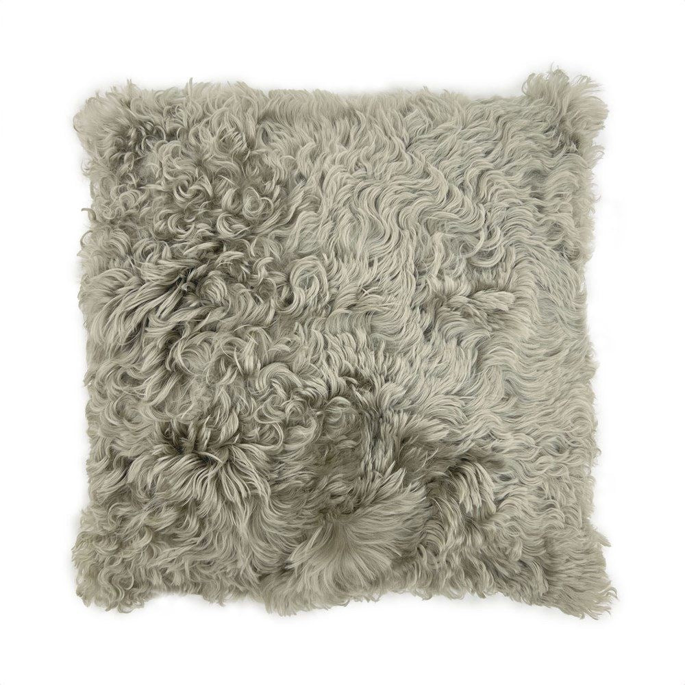 SHEARLING LAMB FUR CUSHION PUMICE 45X45CM