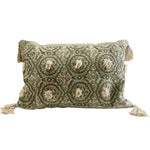 ARTISAN BLOCK PRINTED CUSHION - SAGE 40x60CM
