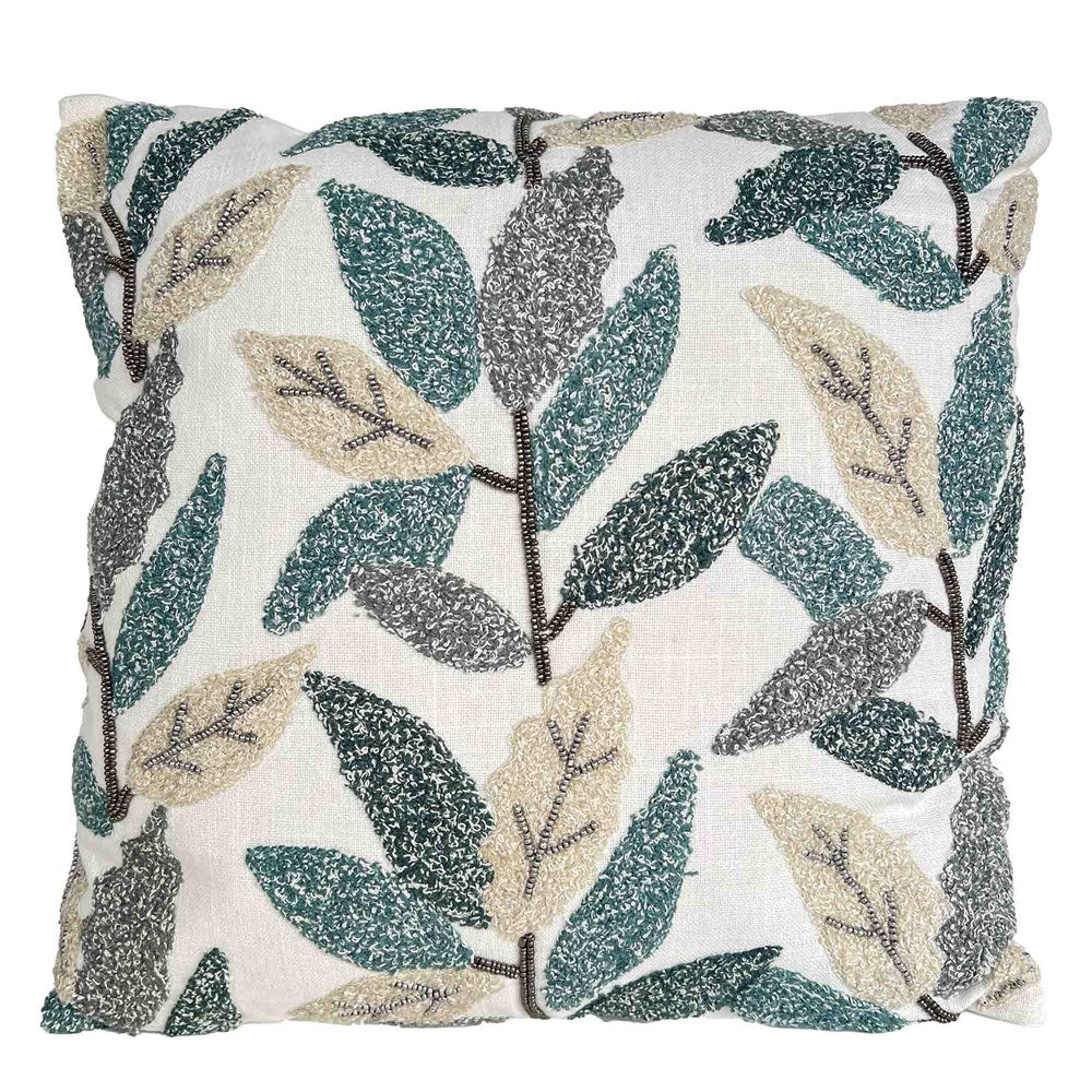WINDSWEPT LEAVES IN BLUE CUSHION 45x45CM