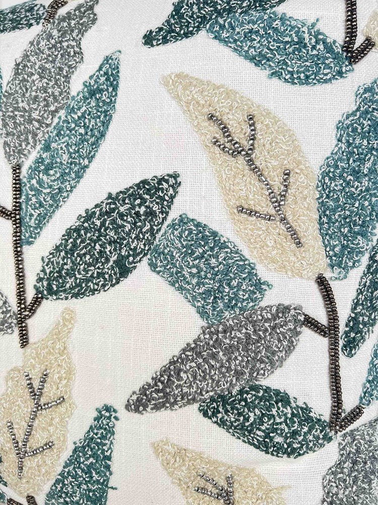 WINDSWEPT LEAVES IN BLUE CUSHION 45x45CM