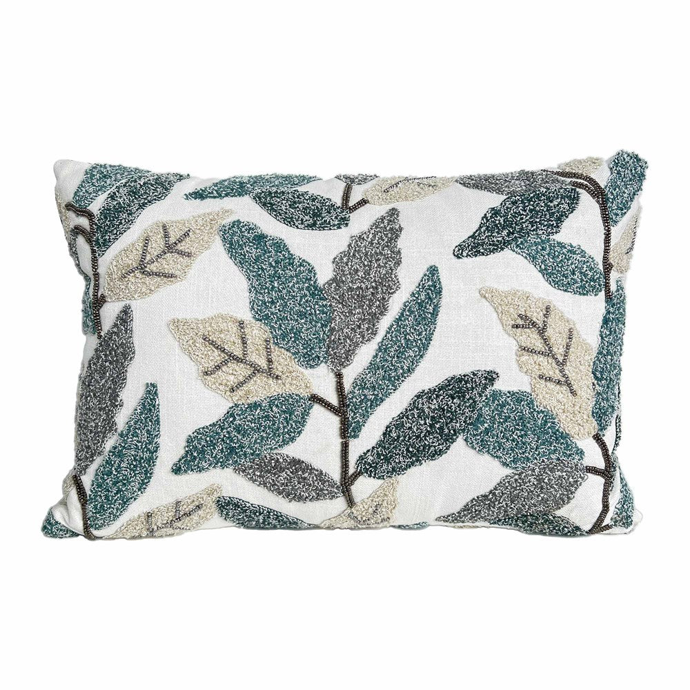 WINDSWEPT LEAVES IN BLUE CUSHION 35x50CM