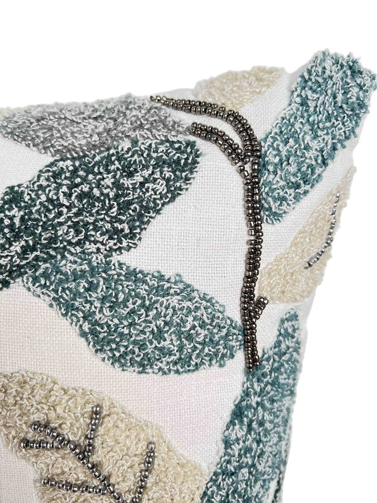 WINDSWEPT LEAVES IN BLUE CUSHION 35x50CM