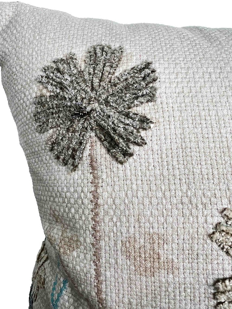 WILDFLOWERS EMBROIDERED CUSHION 45x45CM