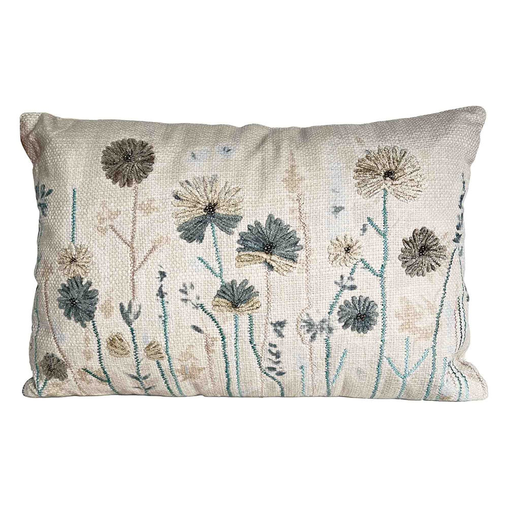 WILDFLOWERS EMBROIDERED CUSHION 35x50CM
