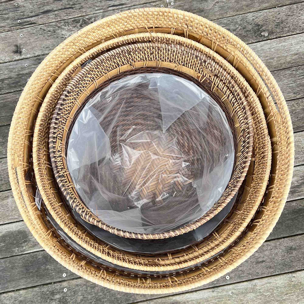RATTAN LOMBOK PLANTERS SET OF 3