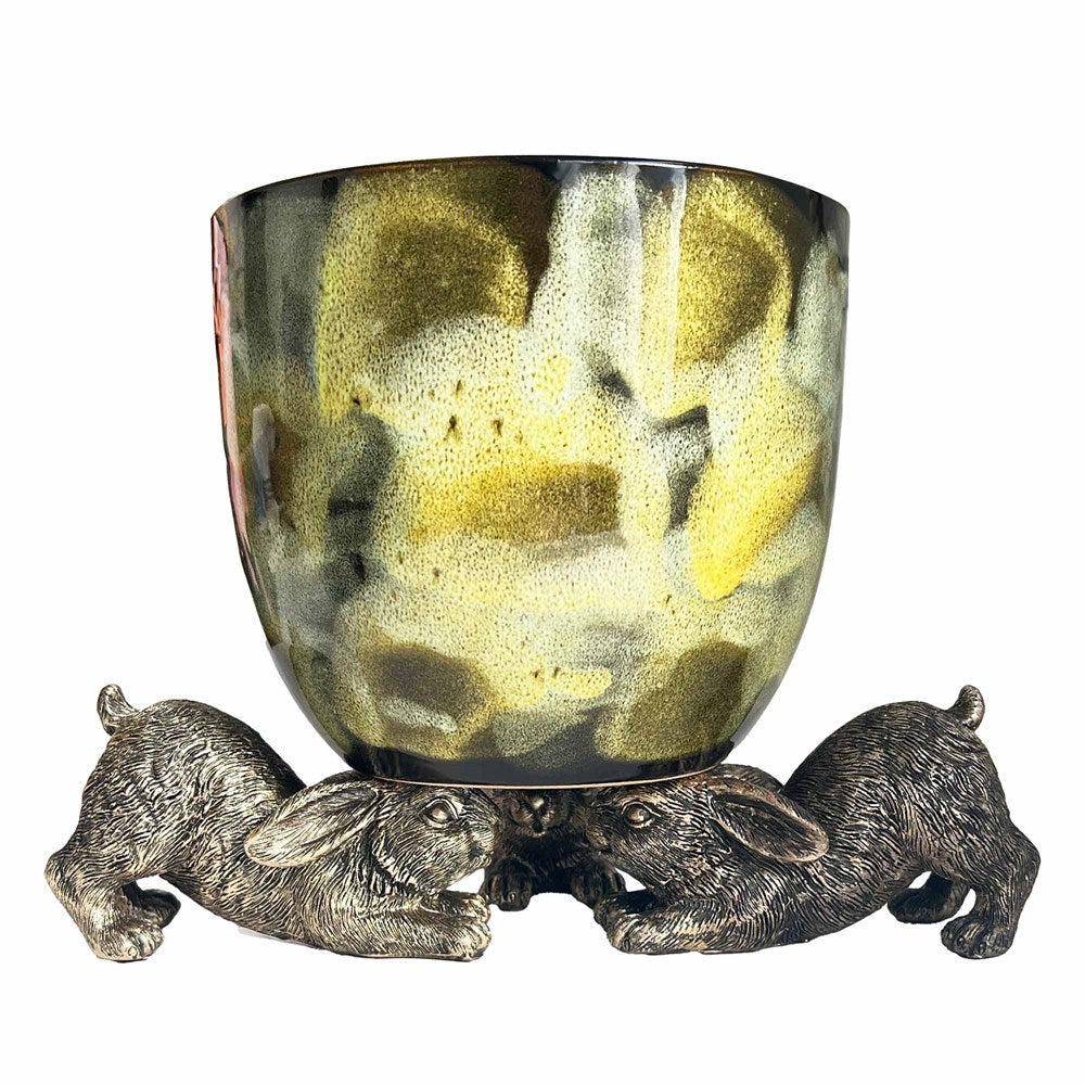 Rabbit pot holders on a white background