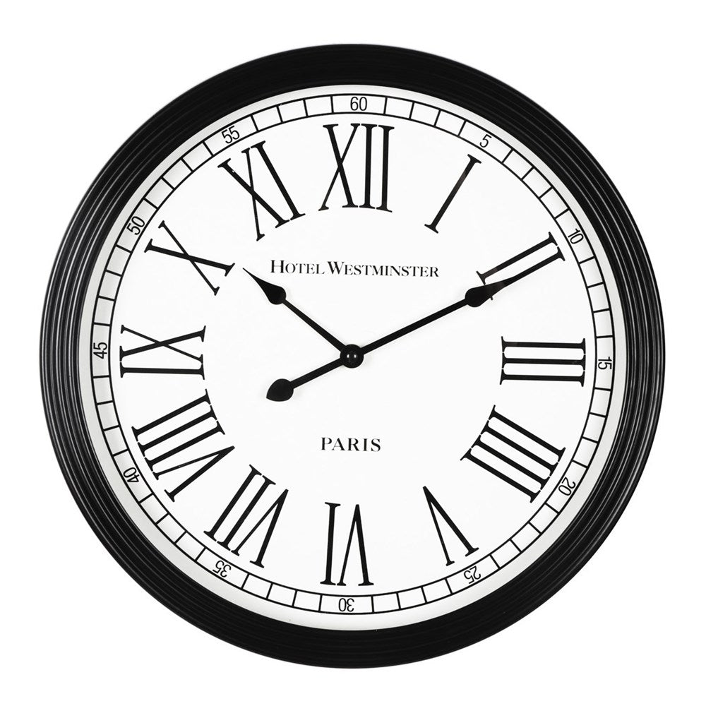 ASLAN CLOCK BLACK FRAME 38.5X38.5X6.5CM