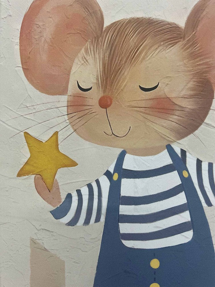 TWINKLE MOUSE FRAMED KIDS WALL ART 40X50CM