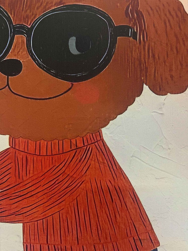 SCOOTER PUP FRAMED KIDS WALL ART 40X50CM