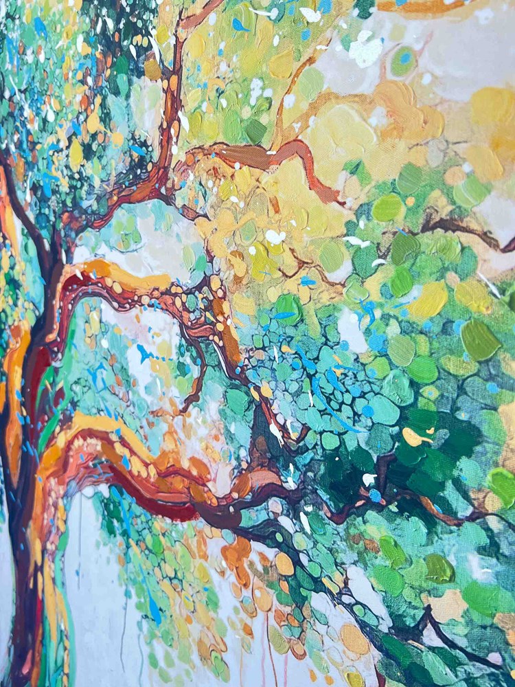 ETERNAL CANOPY NATURAL FRAMED CANVAS WALL ART  90X120CM
