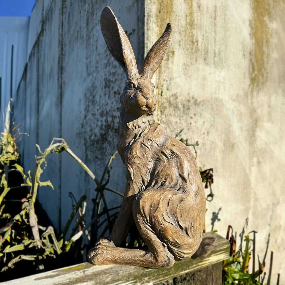 WALNUT COUNTRY HARE - STANDING EARTH 28.5x22x52.5cm