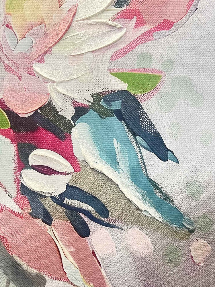 Abstract art with colourful brush strokes on a textured background