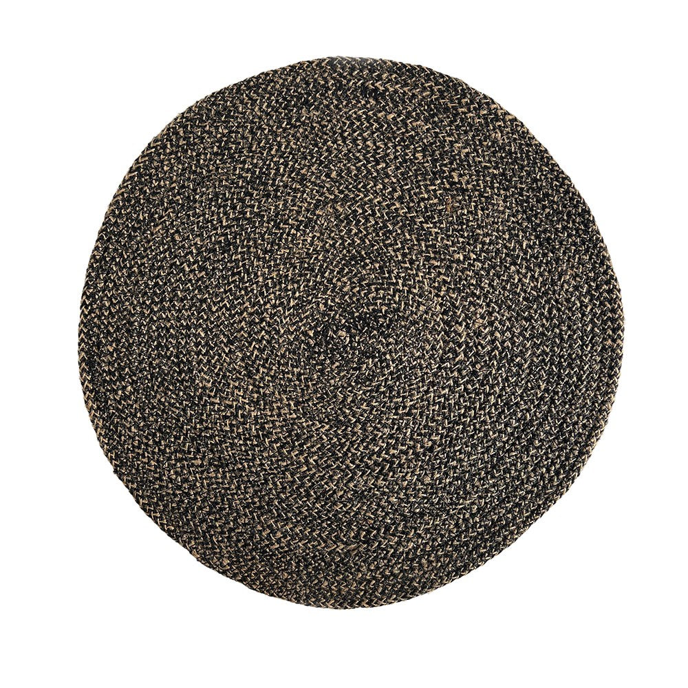 SEAGRASS / JUTE ROUND PLACEMAT BLACK/NATURAL