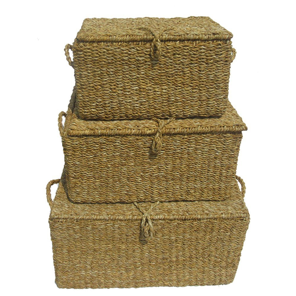 SEAGRASS STORAGE BASKETS SET OF 3