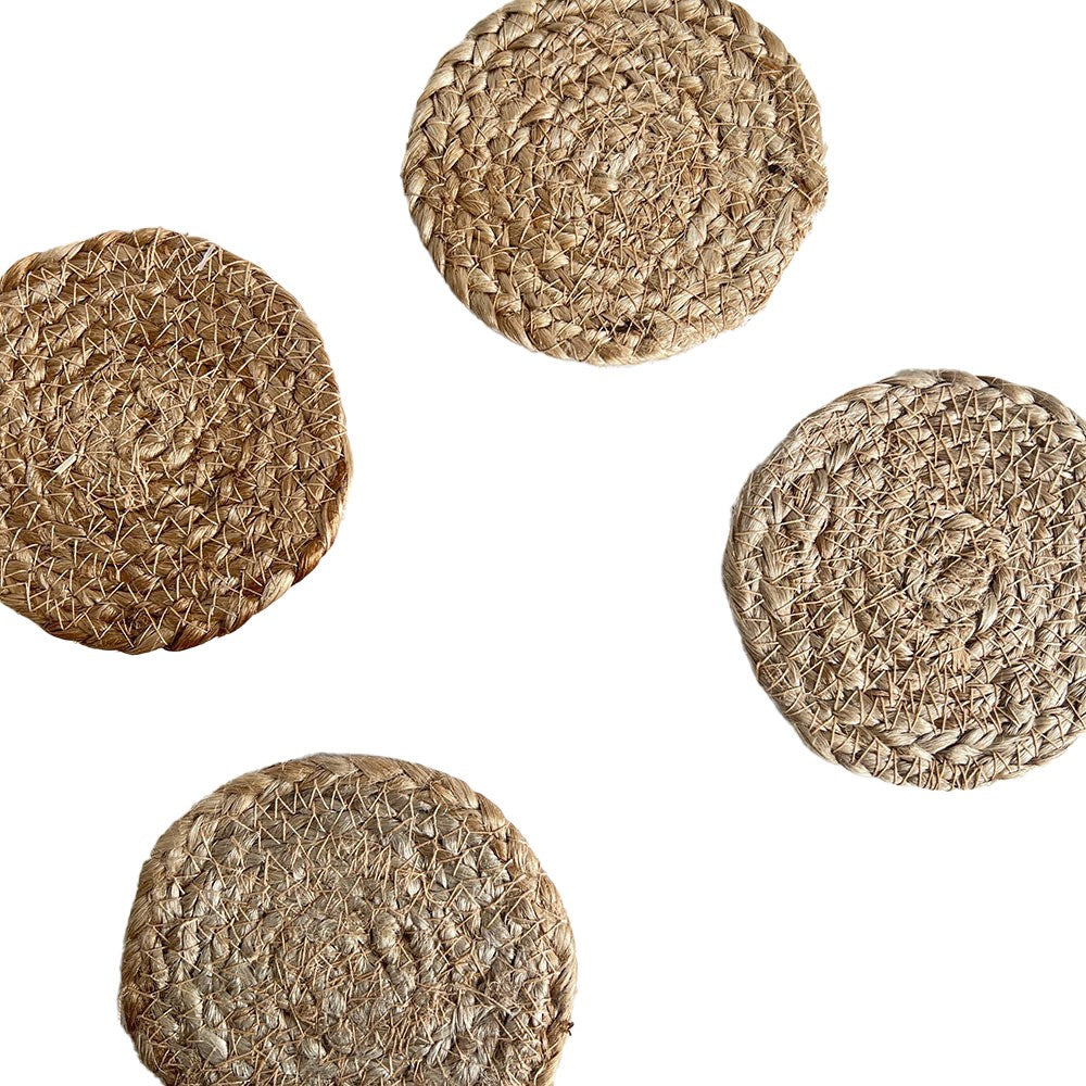 SEAGRASS / JUTE ROUND COASTER SET 4 -NATURAL
