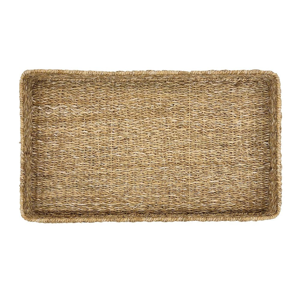 RECTANGLE TRAY SEAGRASS & IRON FRAME