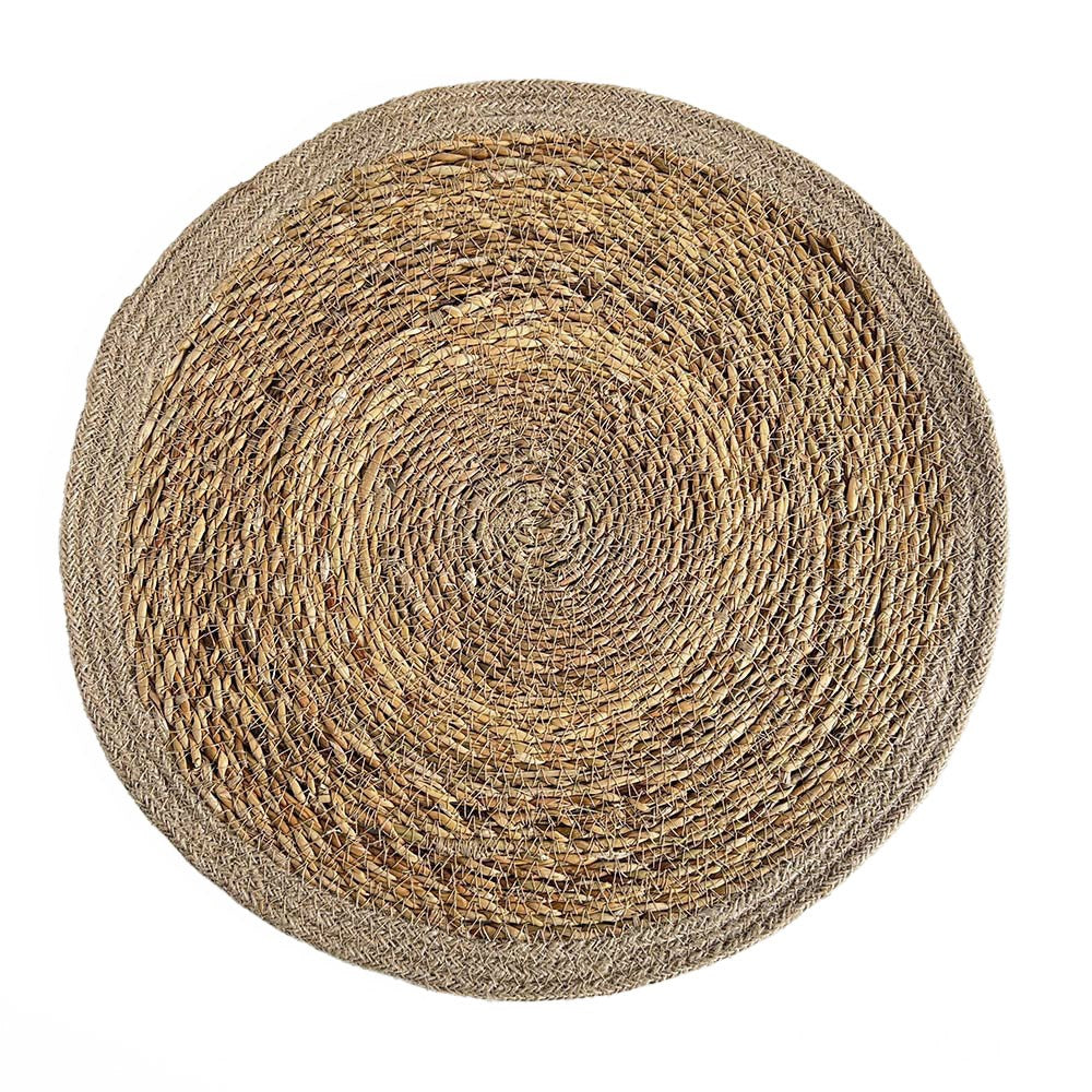 SEAGRASS / JUTE ROUND PLACEMAT NATURAL BORDER/NATURAL