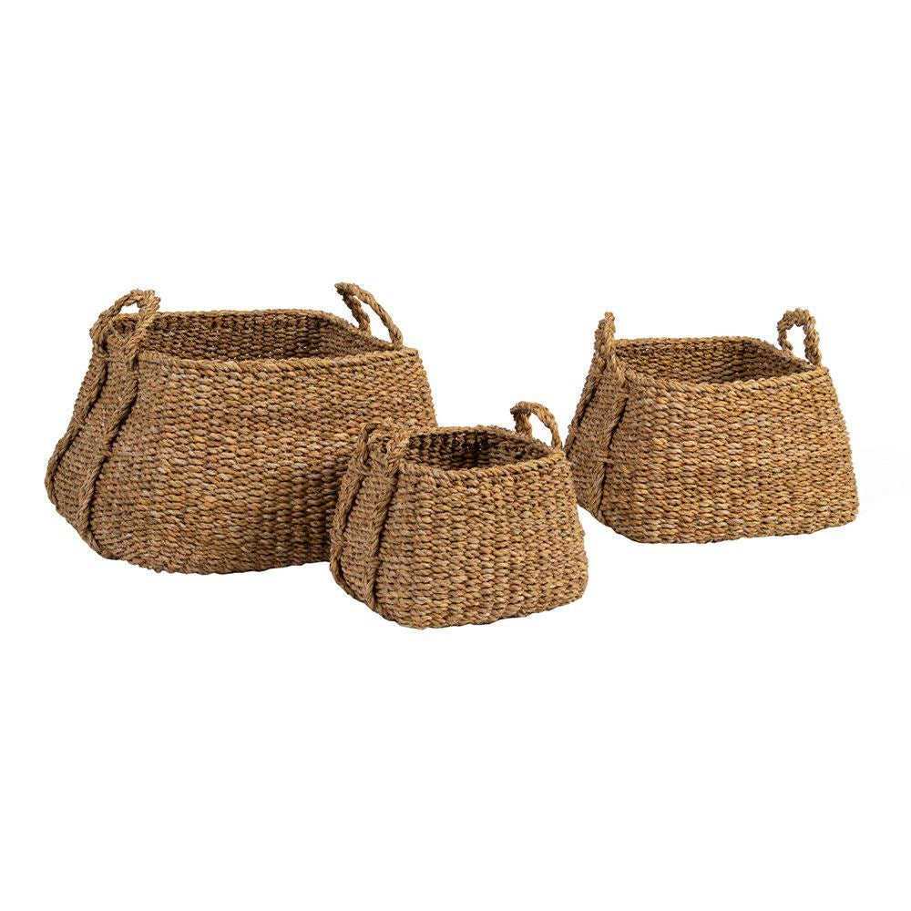 SEAGRASS BASKETS SQUARE SET OF 3
