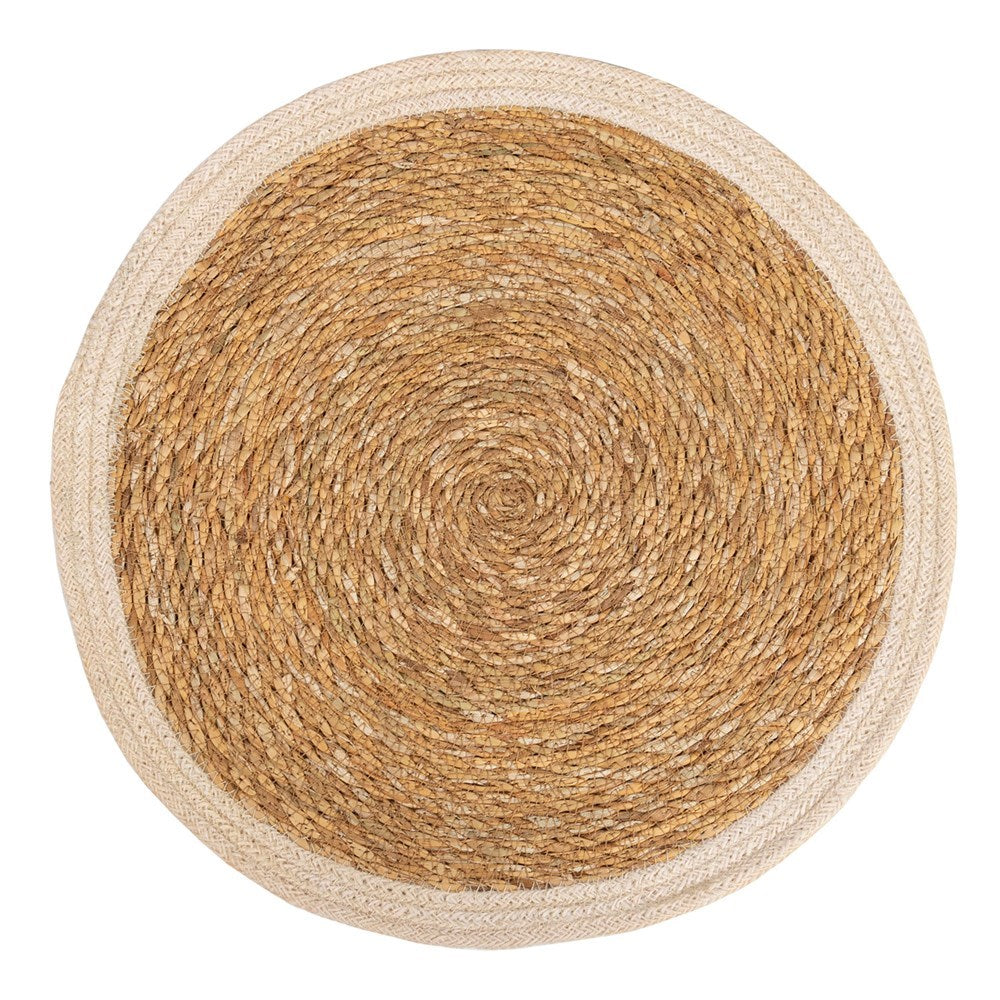 SEAGRASS / JUTE ROUND PLACEMAT CREAM BORDER