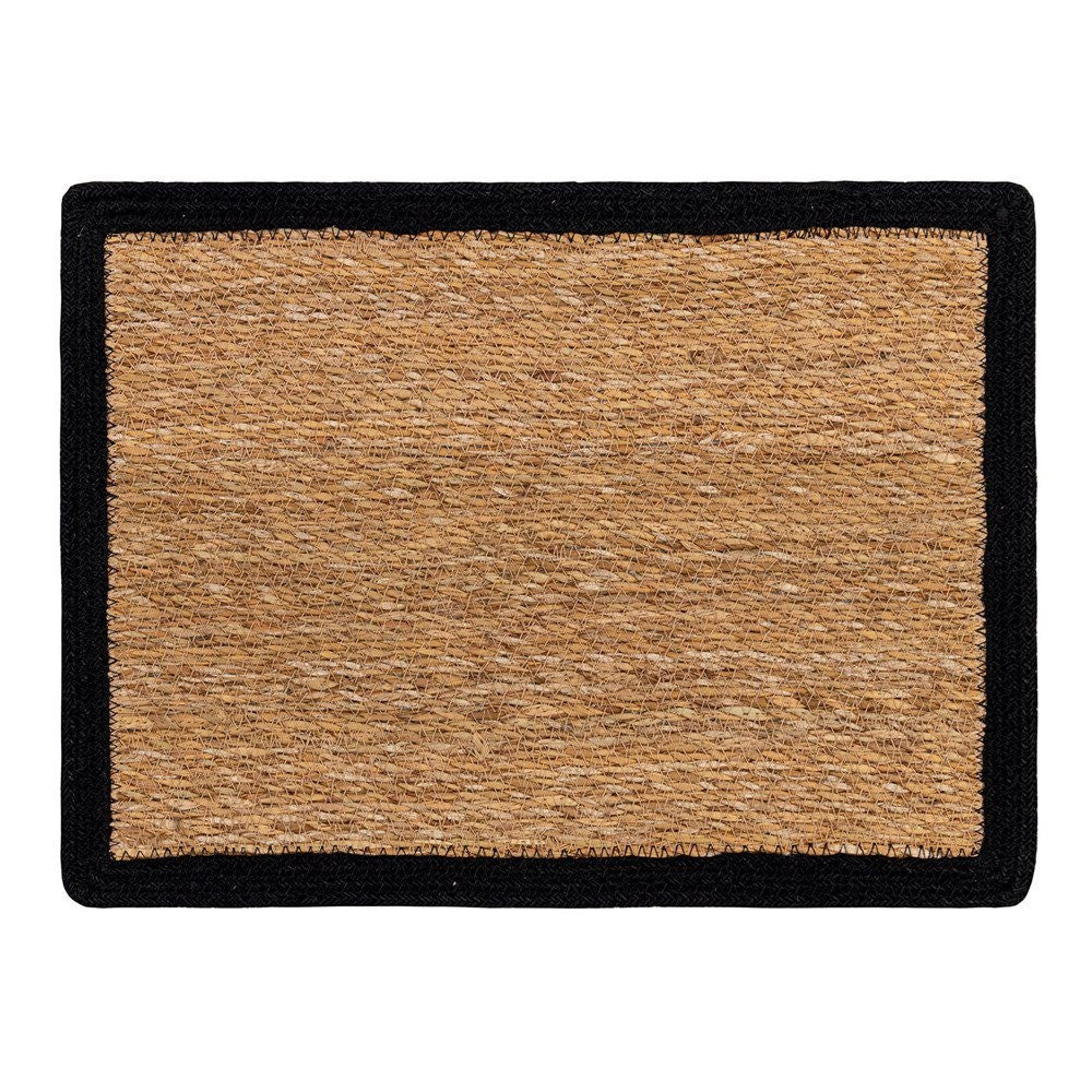 SEAGRASS / JUTE RECTANGLE PLACEMAT WITH BLACK BORDER