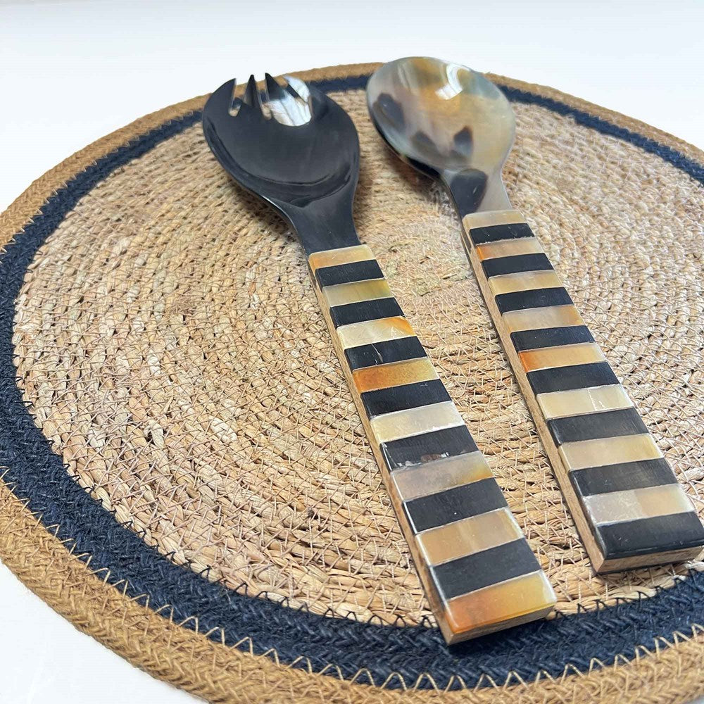 SAVANNAH SALAD SERVERS ZEBRA STRIPE 30x8CM- PAIR