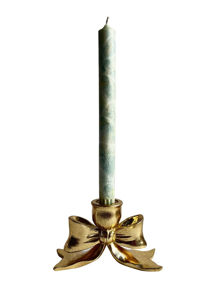 GOLD BOW KNOT CANDLE HOLDER 14.8X5.7X8.8CM