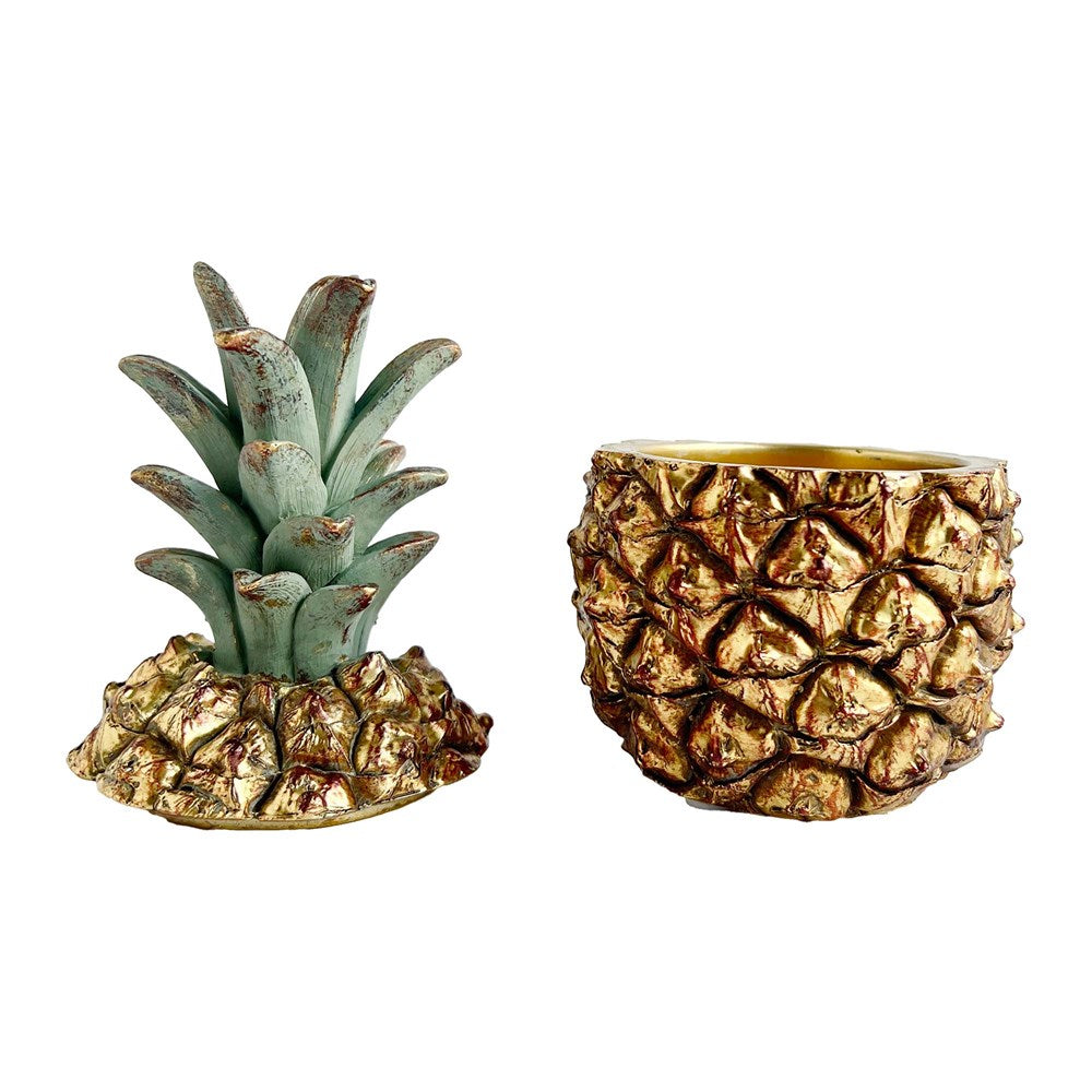 DECORATIVE PINEAPPLE STORAGE BOX 9.3X9.3X17.5CM