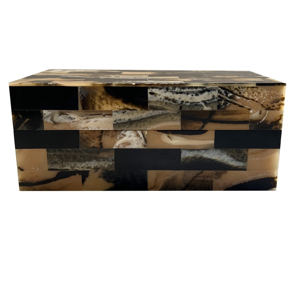 FAUX HORN BOX 23x12.5x10CM