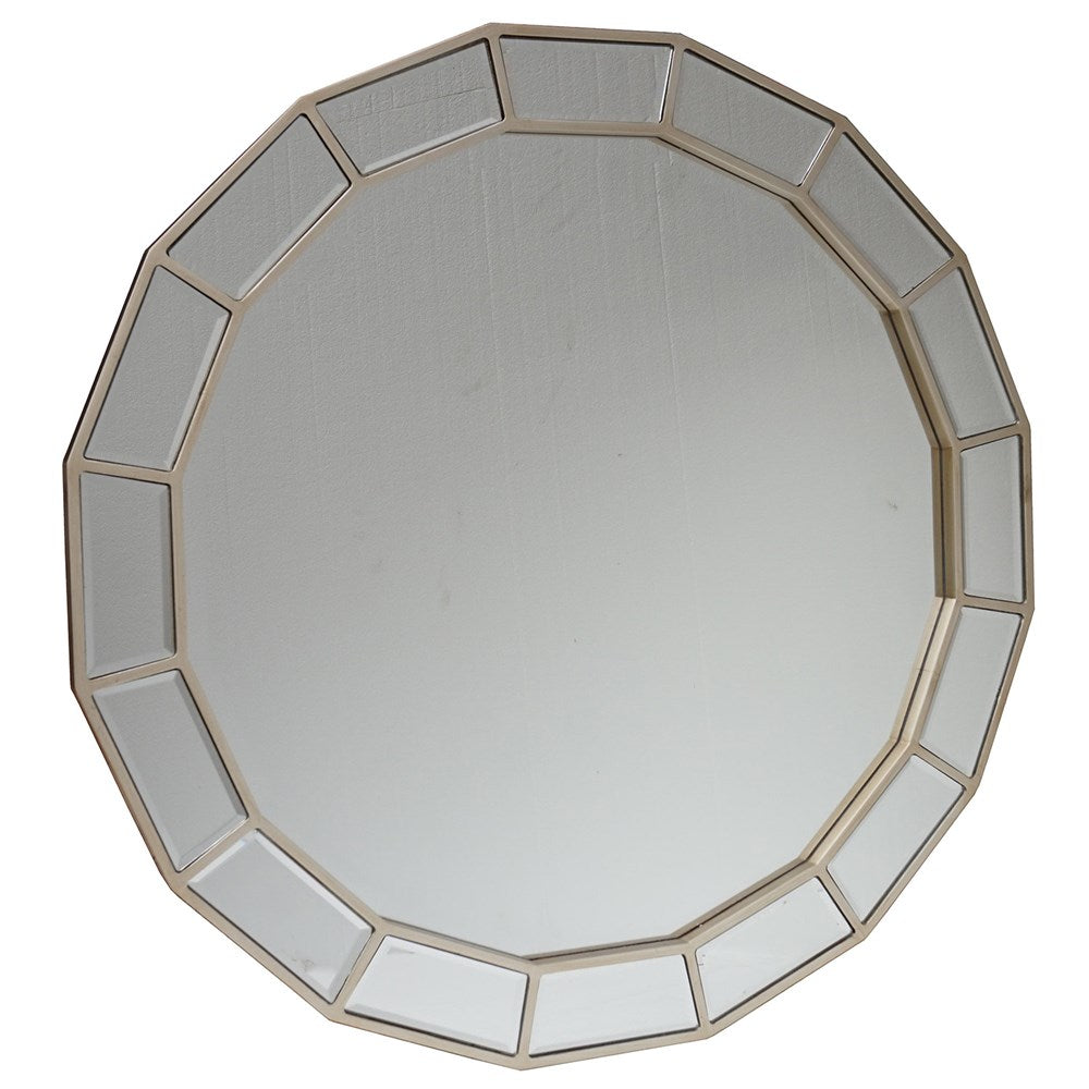 BEVELED CENTRE MIRRORED WALL MIRROR 81CM dia