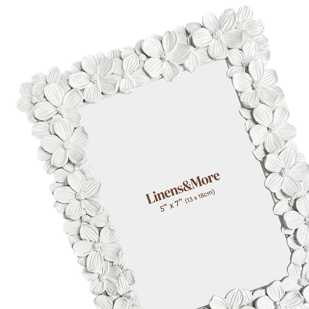Floral photo frame on a white background