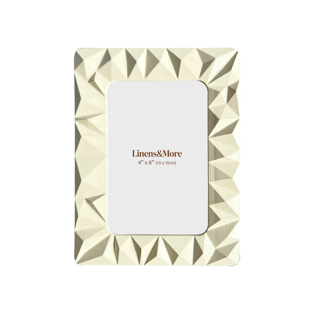 Decorative photo frame with geometric design on a white background