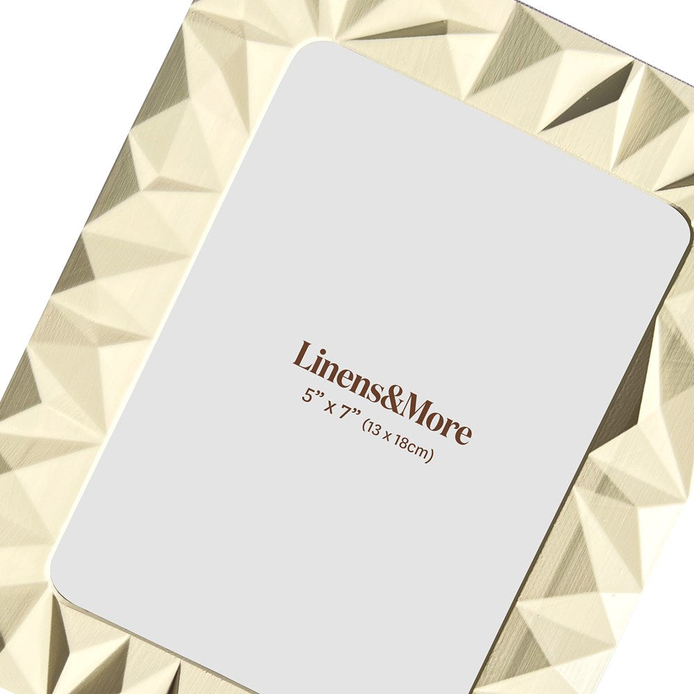 Close up of geometric photo frame on a white background