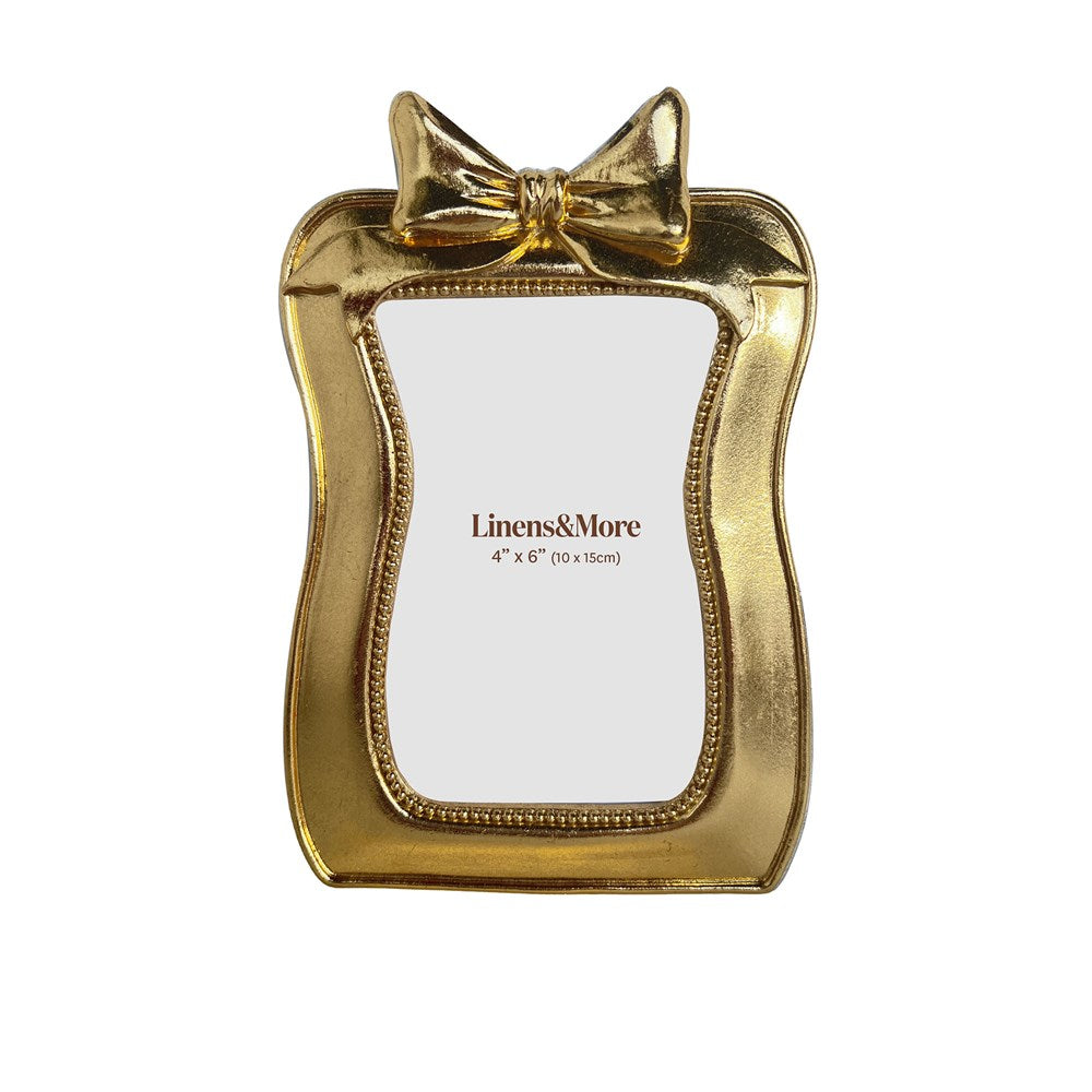 GOLD BOW KNOT PHOTO FRAME 4X6"