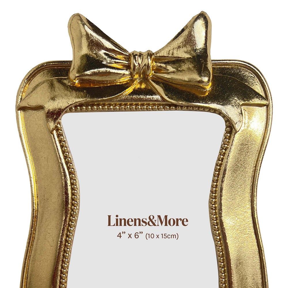 GOLD BOW KNOT PHOTO FRAME 4X6"