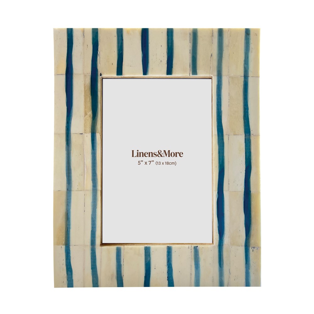 COASTAL BLUE STRIPED FRAME 5x7"