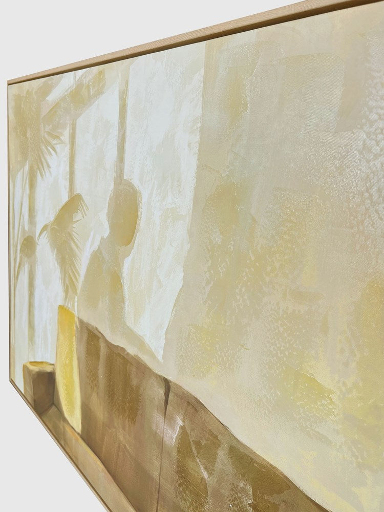 SHADOW NATURAL FRAMED CANVAS WALL ART 100X75CM