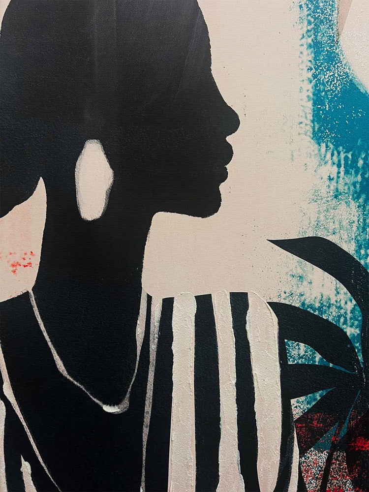 Silhouette of a person with abstract background