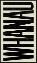 Black text WHANAU on a beige background