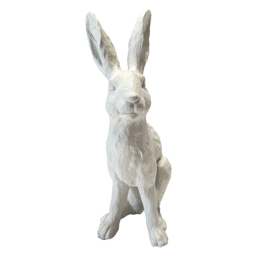 White rabbit ornament on a white background