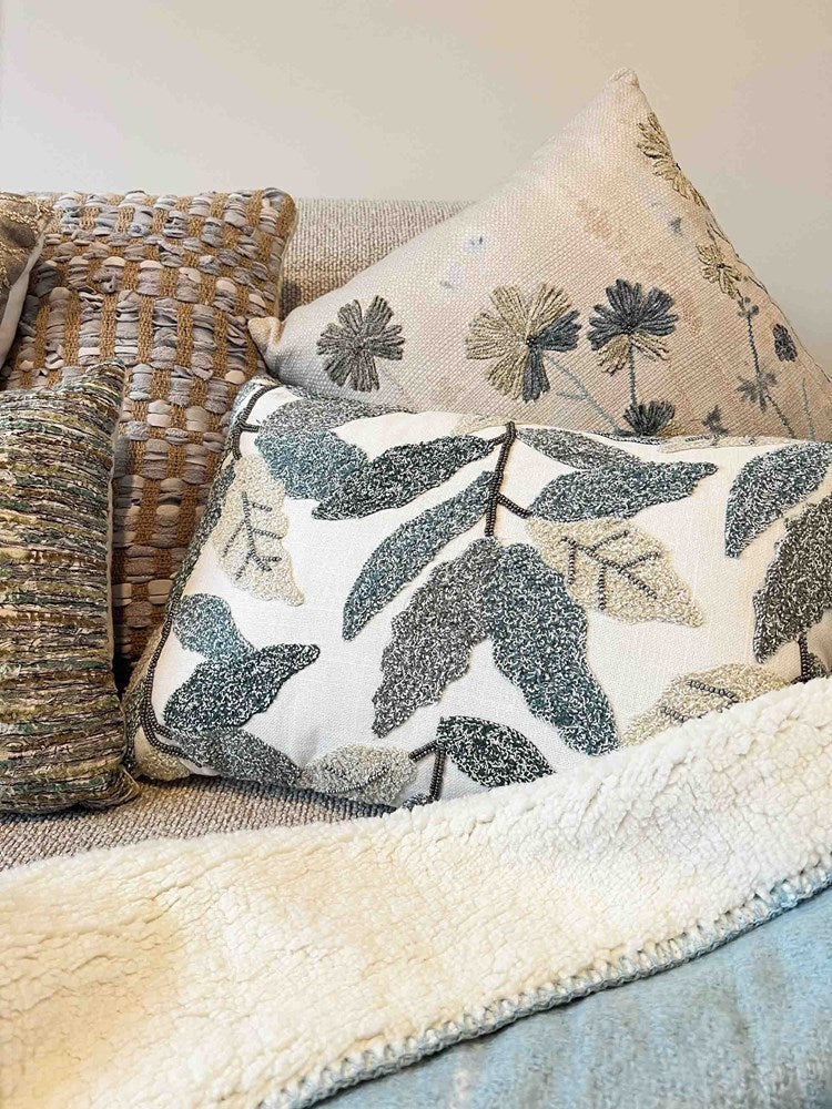 WILDFLOWERS EMBROIDERED CUSHION 45x45CM