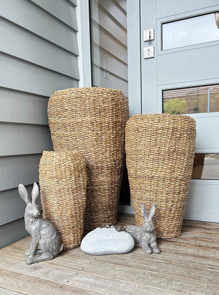 WELCOME ROCK - GARDEN BEES GREY 23.2X15.2X9.8CM